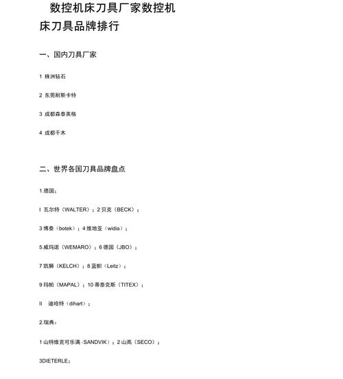 數(shù)控刀具品牌排行榜前十名，數(shù)控刀片型號(hào)對(duì)照表