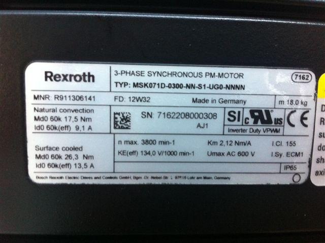 英孚康伺服電機銘牌